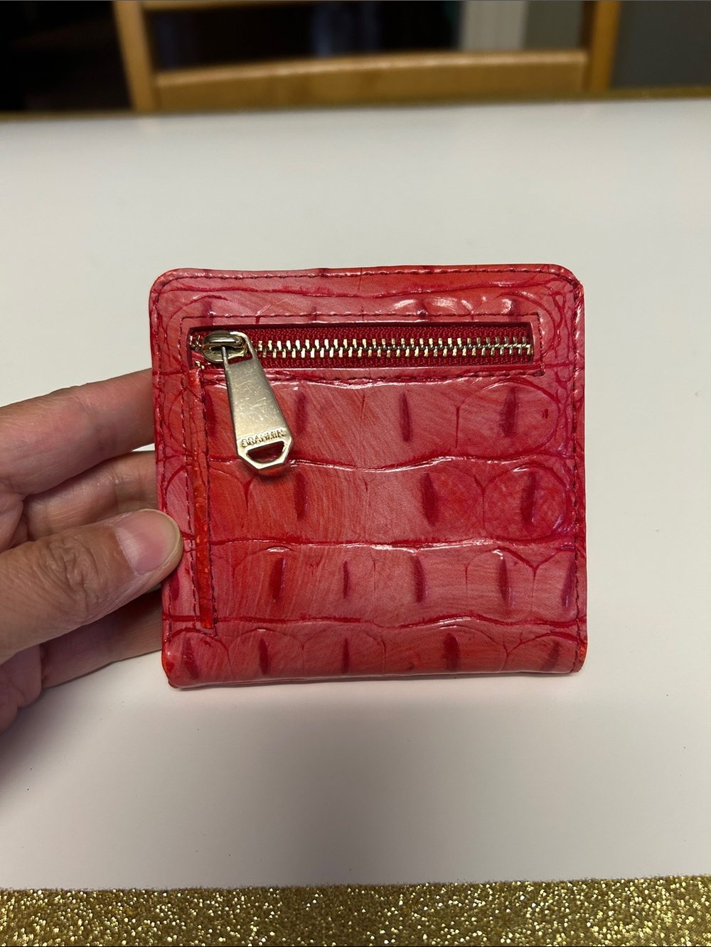 Brahmin Red Croc-Embossed Leather Wallet - Picture 2 of 11